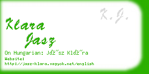 klara jasz business card